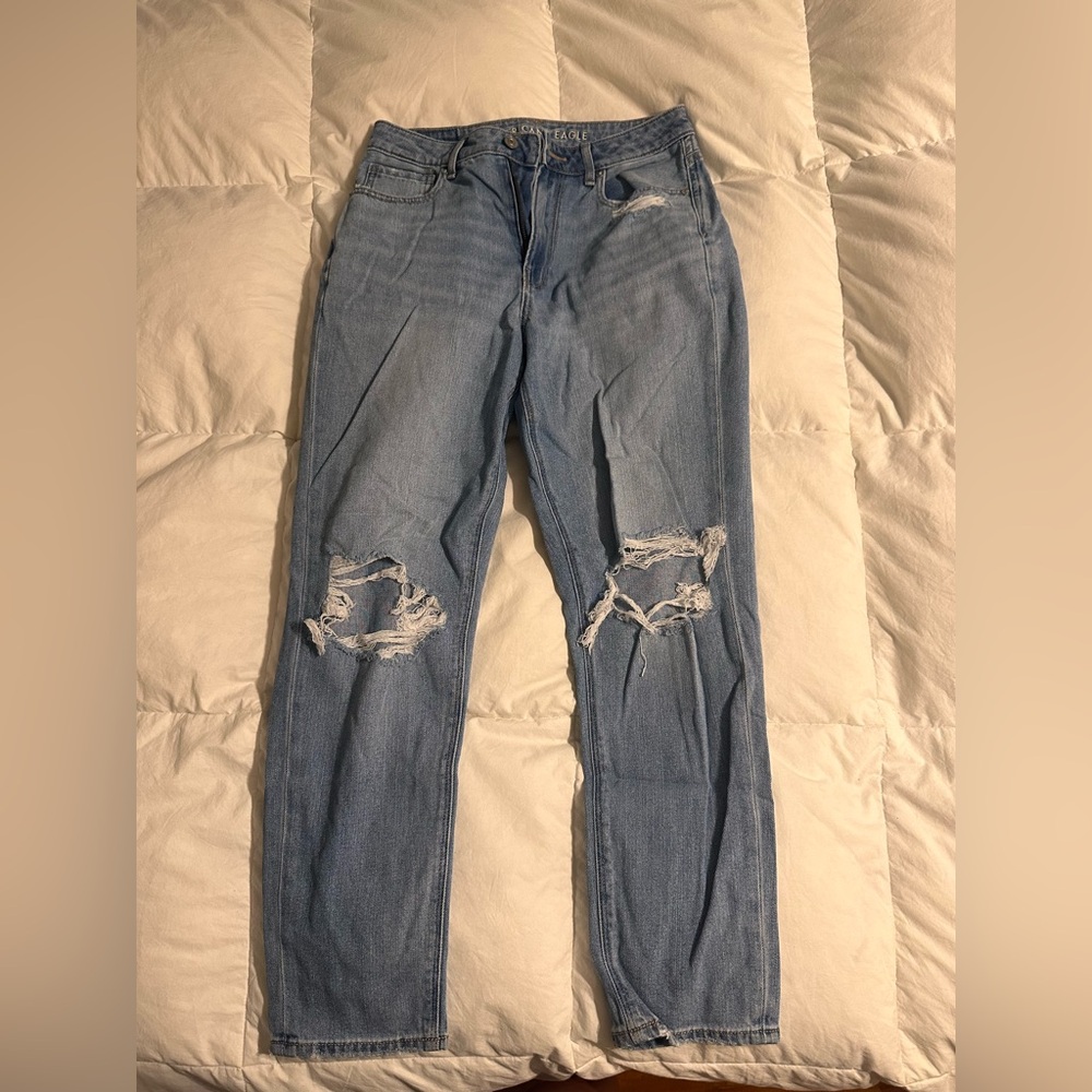 American Eagle Outfitters Blue Boyfriend Jeans Distressed